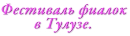 Фестиваль фиалок в Тулузе Фестиваль фиалок в Тулузе